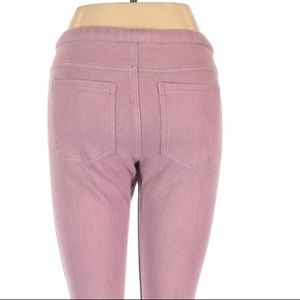 Hue pink casual mid rise skinny leg pant legggings sz S